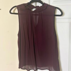 Dark Purple High Neck Mesh Top